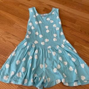 Vintage Youth park Blue Heart Print Sleeveless jumper girls large 14